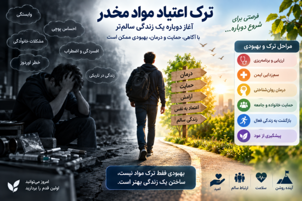 ترک اعتیاد مواد مخدر؛ مراحل درمان، بهبودی و پیشگیری از عود